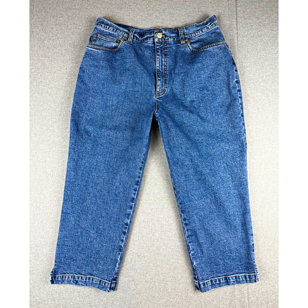 Lauren Jeans Co. Ralph Lauren Womens 12 Straight Mid Rise Stretch Blue Denim